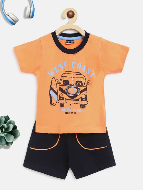 orange printed shorts set - 19691047 - Very Small Image - 1