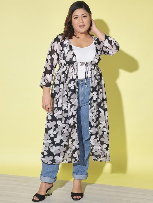floral print plus. shrug - 19691125 - Very Small Image - 1