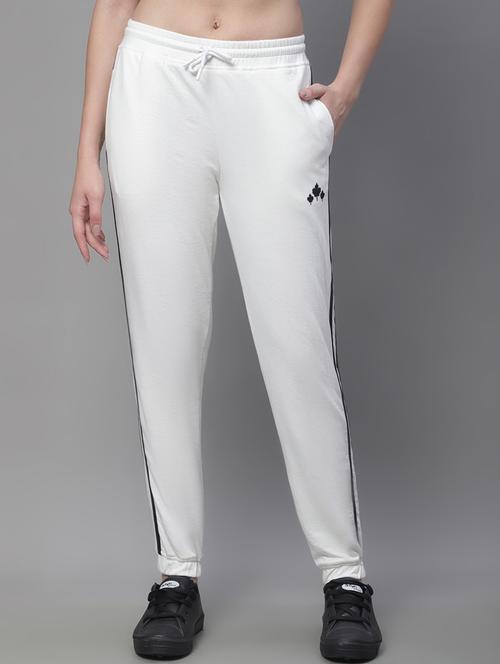 white cotton blend taped track pant - 19691524 - Very Small Image - 1