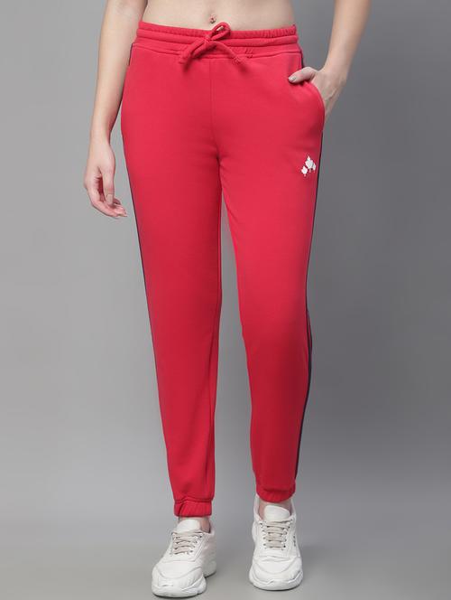 red cotton blend track pants - 19691525 - Very Small Image - 1