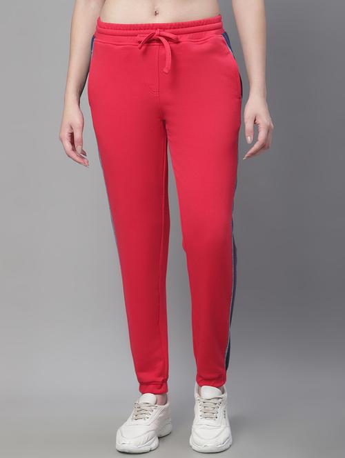 red cotton blend track pants - 19691531 - Very Small Image - 1