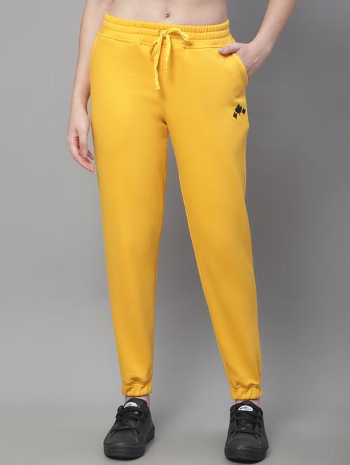yellow cotton blend track pants - 19691535 - Very Small Image - 1