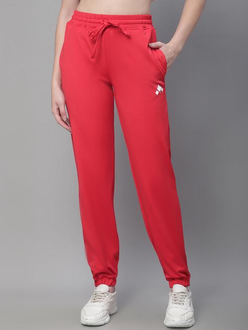 red cotton blend track pants - 19691537 - Very Small Image - 1