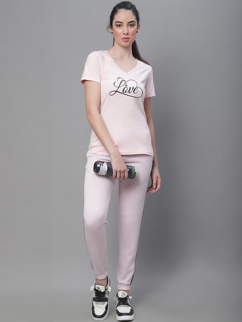 pink cotton track suit set - 19691584 - Very Small Image - 1