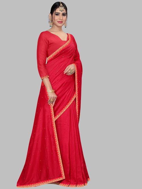 embroidered bordered saree - 19691694 - Very Small Image - 1