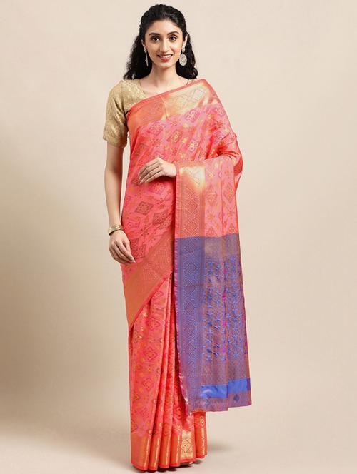 self design patola saree with blouse - 19691706 - Very Small Image - 1