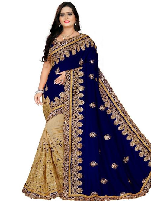 embroidered half and half saree - 19691764 - Very Small Image - 1