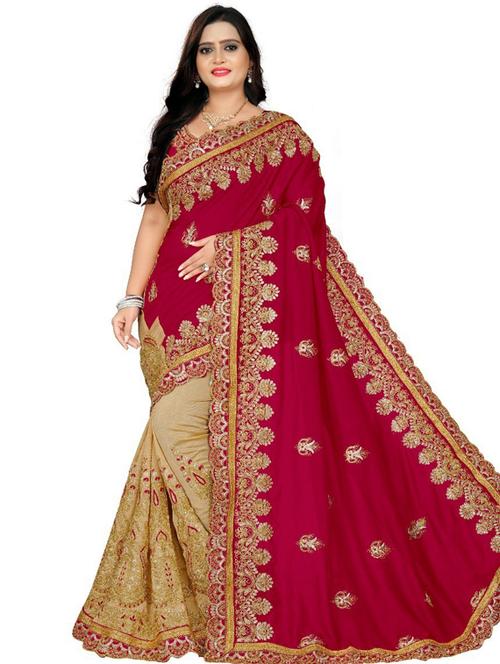 embroidered half and half saree - 19691766 - Very Small Image - 1