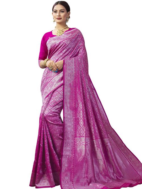 self design banarasi saree - 19691943 - Very Small Image - 1