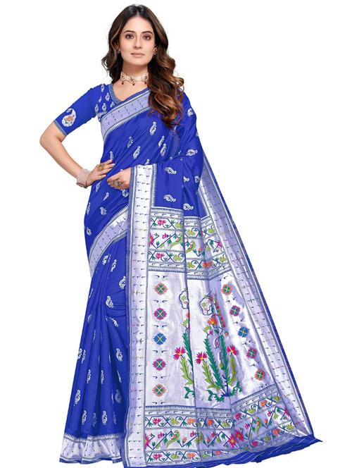 self design paithani saree with blouse - 19691951 - Very Small Image - 1
