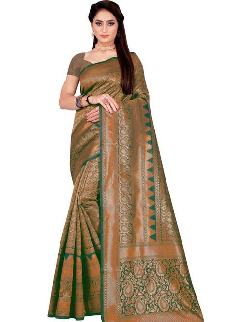 self design woven saree with blouse - 19692126 - Very Small Image - 1
