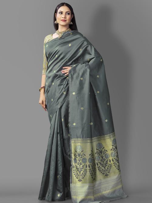 floral woven saree - 19692236 - Very Small Image - 1