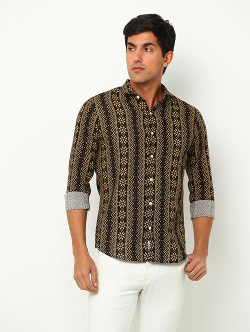 mens printed casual shirt - 19693278 - Very Small Image - 1
