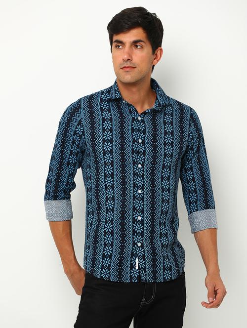 mens aztec casual shirt - 19693279 - Very Small Image - 1