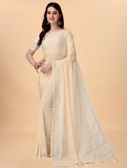 printed woven saree with blouse - 19693520 - Very Small Image - 1