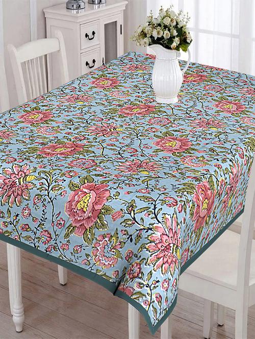 texstylers multicolor cotton printed 6 seater rectangular dining table cloth(54" x 78") - 19693629 - Very Small Image - 1