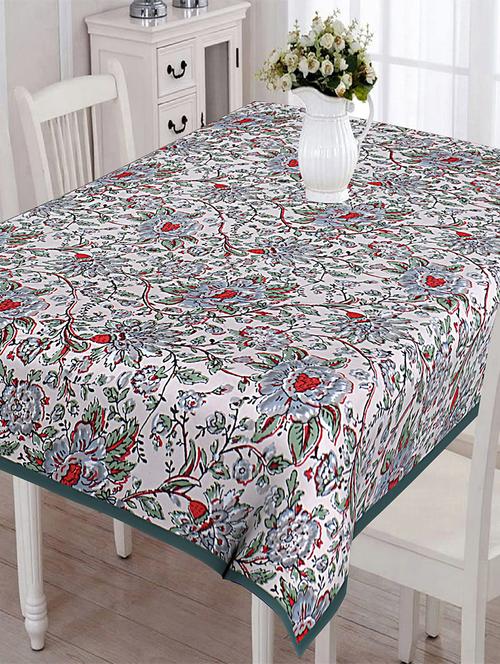 texstylers multicolor cotton printed 6 seater rectangular dining table cloth(54" x 78") - 19693631 - Very Small Image - 1