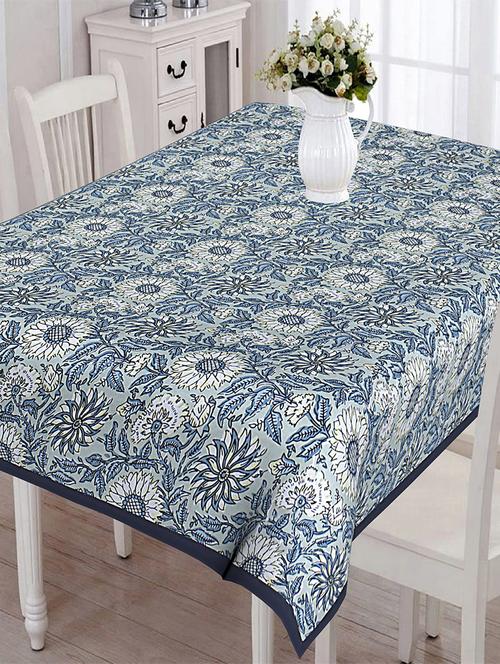 texstylers multicolor cotton printed 6 seater rectangular dining table cloth(60" x 90") - 19693641 - Very Small Image - 1