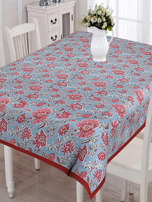 texstylers multicolor cotton printed 6 seater rectangular dining table cloth(60" x 90") - 19693645 - Very Small Image - 1