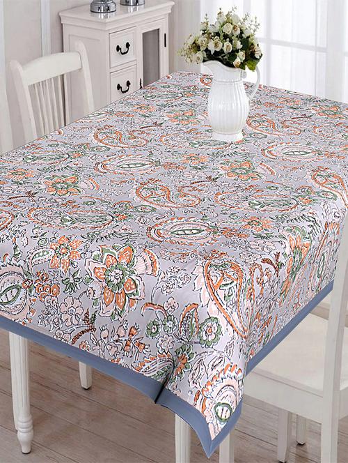 texstylers multicolor cotton printed 8 seater rectangular dining table cloth(60" x 108") - 19693661 - Very Small Image - 1