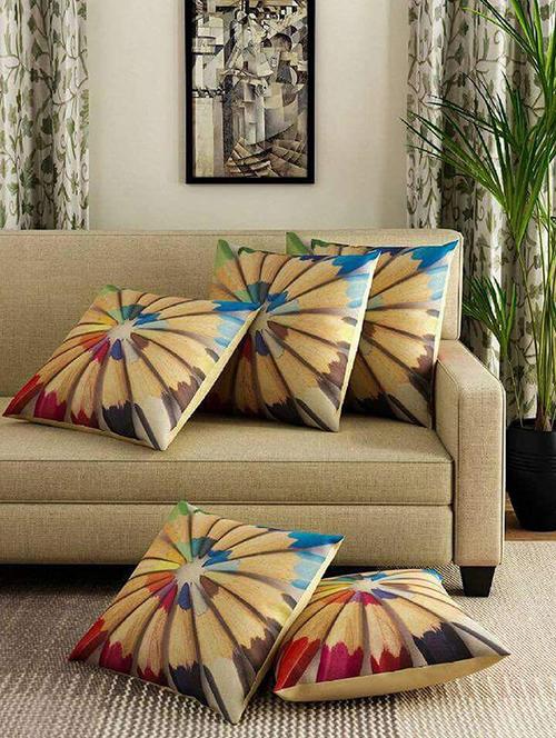 jute cushions covers set of 5 pieces - 19693912 - Very Small Image - 1