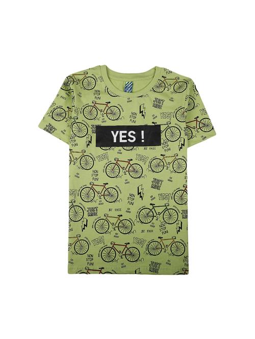 green printed round neck t-shirt - 19694078 - Very Small Image - 1