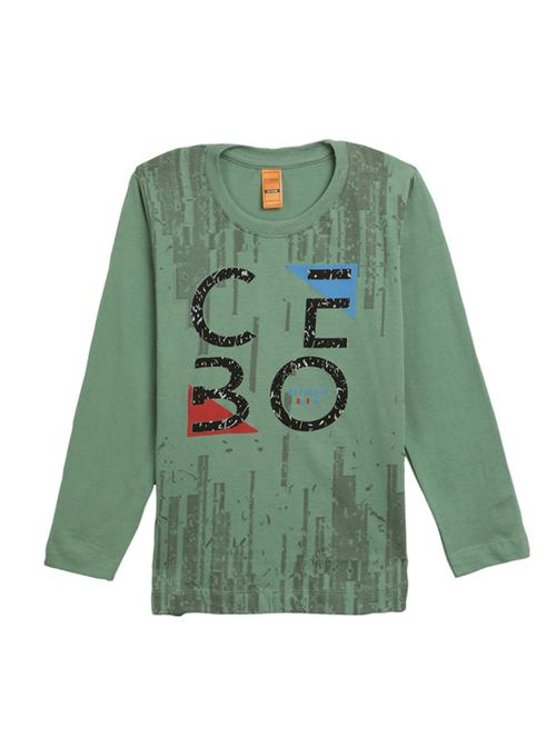 green printed round neck t-shirt - 19694145 - Very Small Image - 1