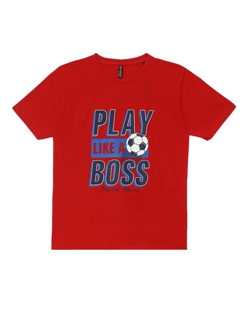 red printed round neck t-shirt - 19694254 - Very Small Image - 1