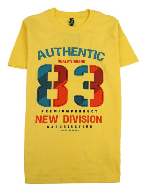 yellow printed round neck t-shirt - 19694293 - Very Small Image - 1
