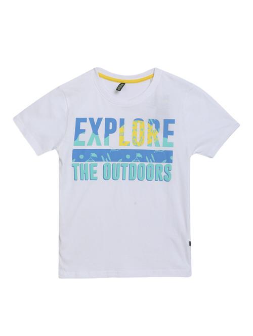 white printed round neck t-shirt - 19694345 - Very Small Image - 1