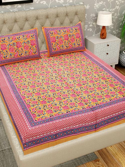 orange cotton bedsheet - 19694421 - Very Small Image - 1