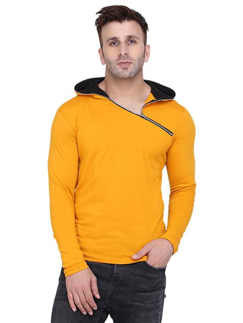 cotton solid hooded t-shirt - 19694462 - Very Small Image - 1