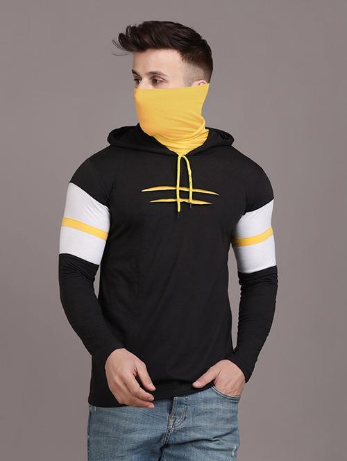 cotton solid hooded t-shirt - 19694466 - Very Small Image - 1