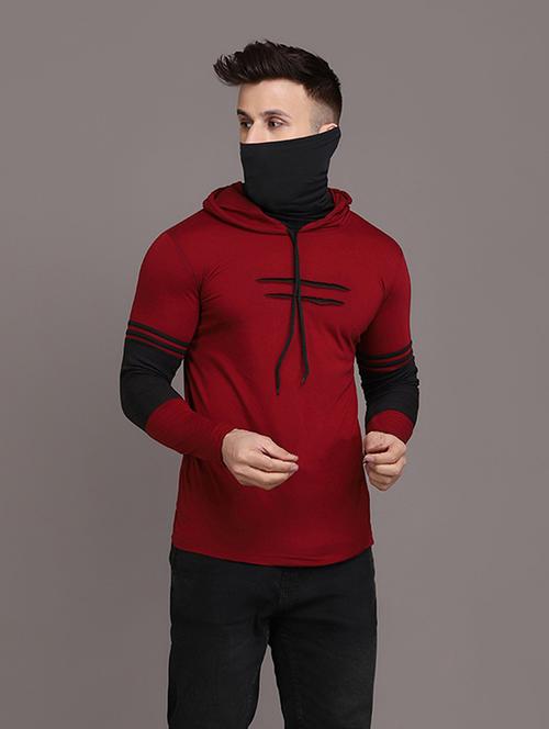 cotton solid hooded t-shirt - 19694480 - Very Small Image - 1