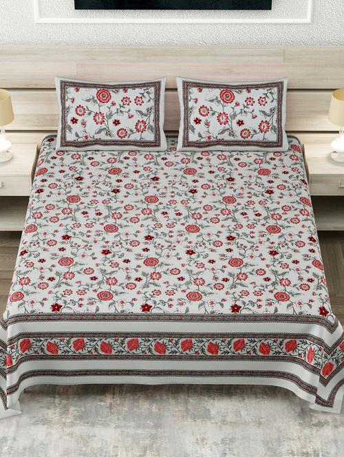 texstylers cotton 108 x 108 inches jaipuri king size bedsheet with 2 pillow covers - 19695302 - Very Small Image - 1