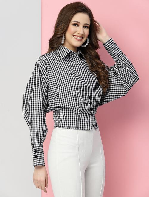 checkered regular top - 19695546 - Very Small Image - 1