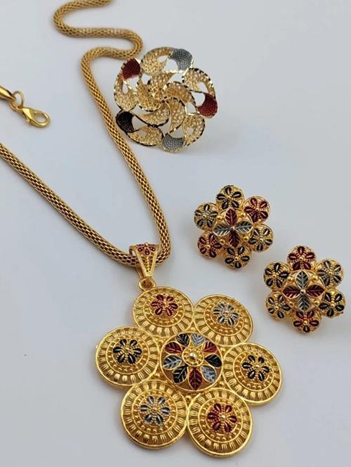 niva fashion golden trendy jewellery set - 19696677 - Very Small Image - 1