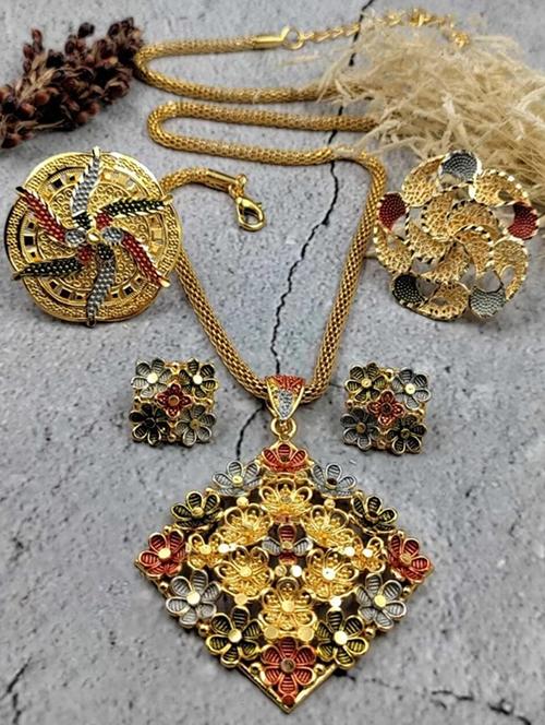 niva fashion golden trendy jewellery set - 19696681 - Very Small Image - 1