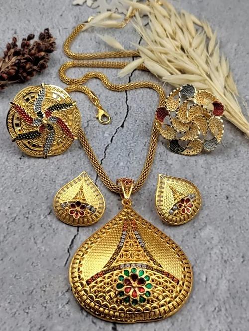 niva fashion golden trendy jewellery set - 19696683 - Very Small Image - 1