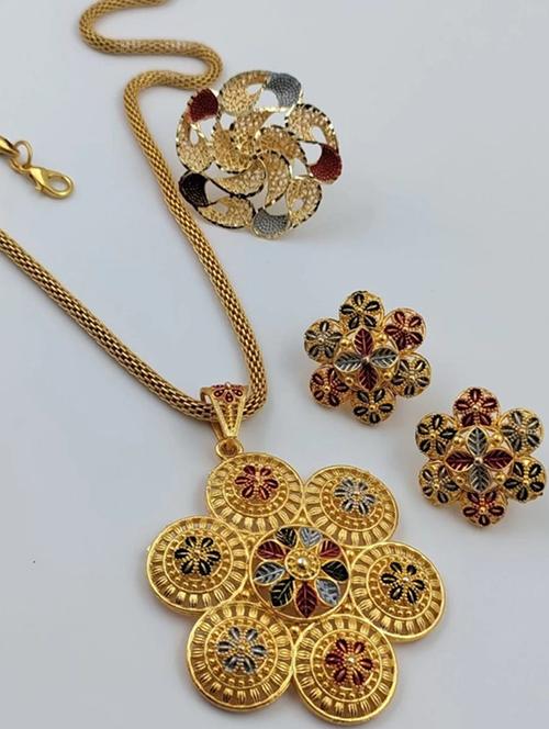 niva fashion golden trendy jewellery set - 19696687 - Very Small Image - 1