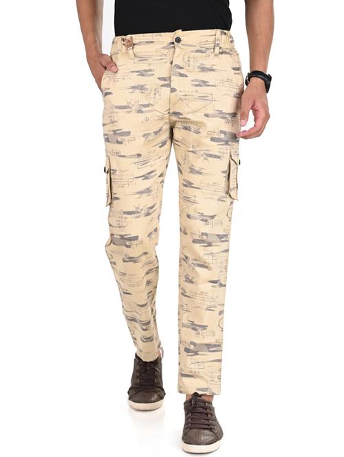 beige cotton cargos casual trouser - 19697008 - Very Small Image - 1