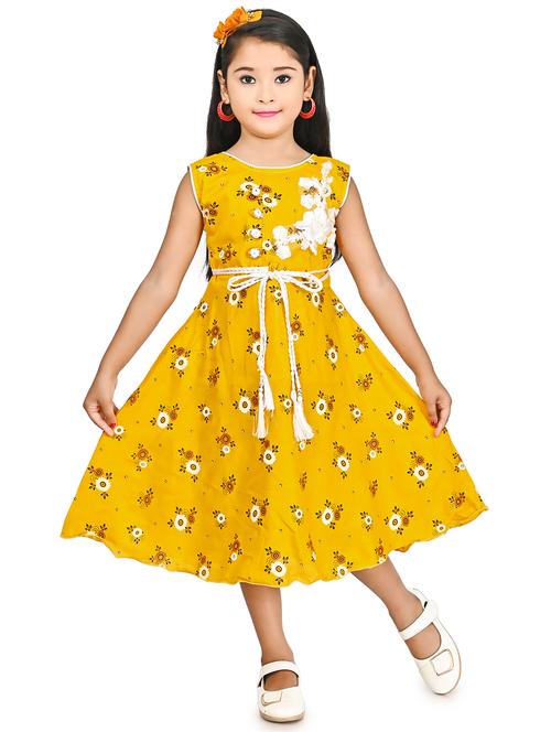 girls floral print frock - 19697076 - Very Small Image - 1