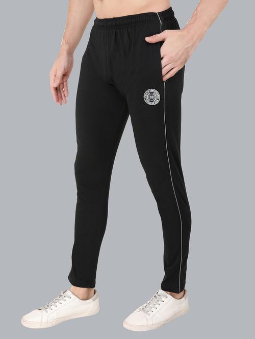 mid rise solid full length track pant - 19697439 - Very Small Image - 1