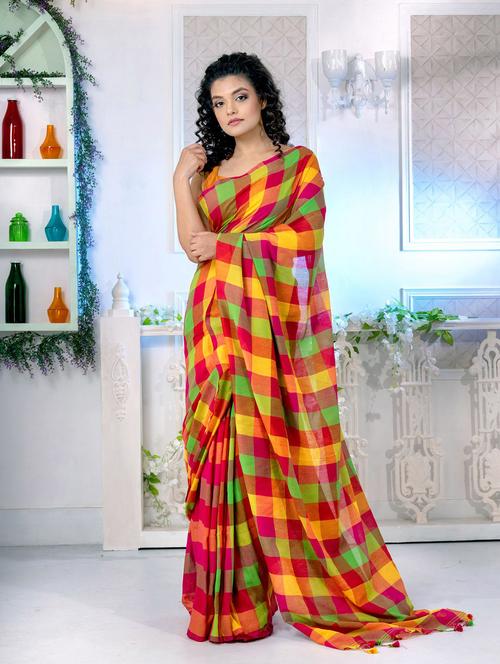 self design woven saree with blouse - 19697783 - Very Small Image - 1