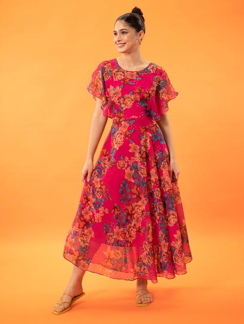women's fit & flare floral dress - 19698550 - Very Small Image - 1
