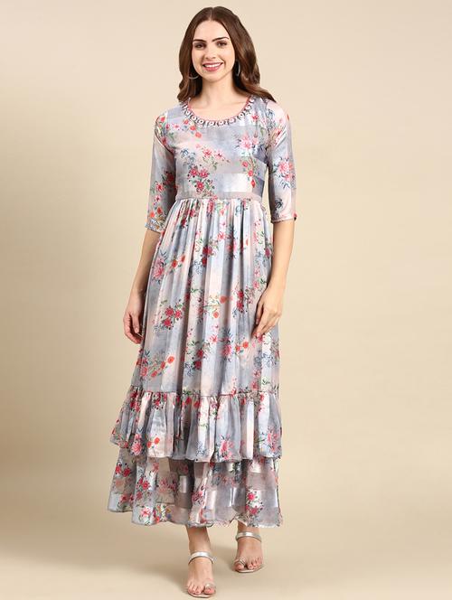 women's layered floral dress - 19698853 - Very Small Image - 1