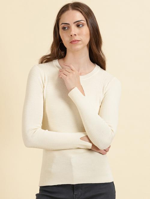 women's straight round neck top - 19699051 - Very Small Image - 1
