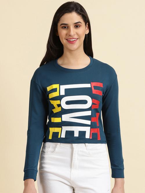 women's straight round neck top - 19699112 - Very Small Image - 1