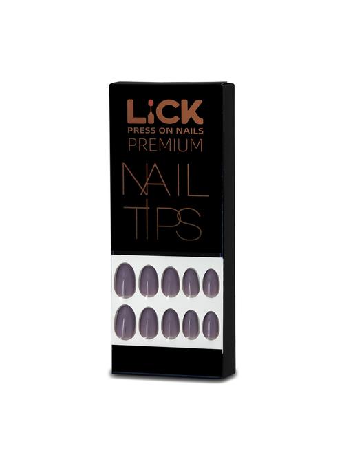 lick 12 pcs lilac oval shape acrylic false artificial press on nails with application kit - 19699365 - Very Small Image - 1