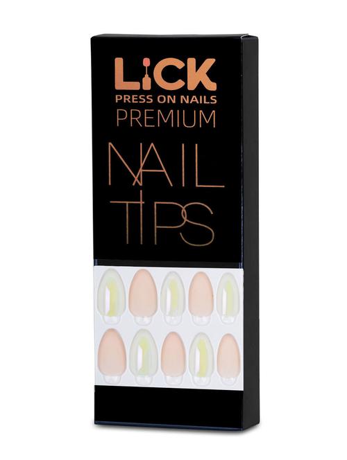 lick 12 pcs almond shaped chromatic artificial/false acrylic press on nails with application kit - 19699380 - Very Small Image - 1
